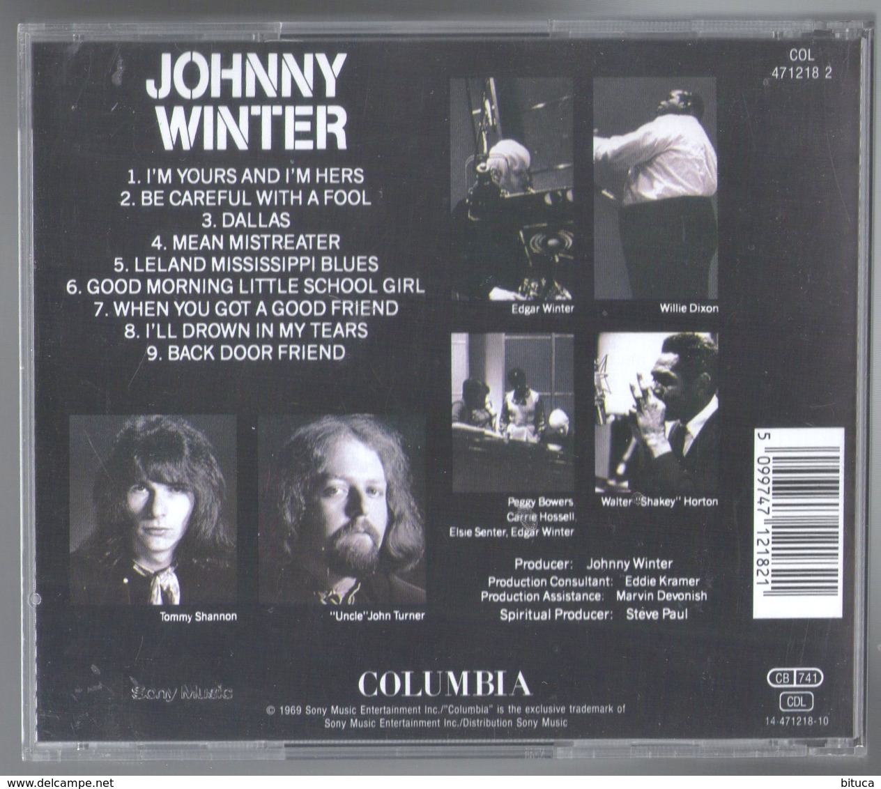 CD 9 TITRES JOHNNY WINTER 1969 COLUMBIA TRES BON ETAT & RARE - Rock