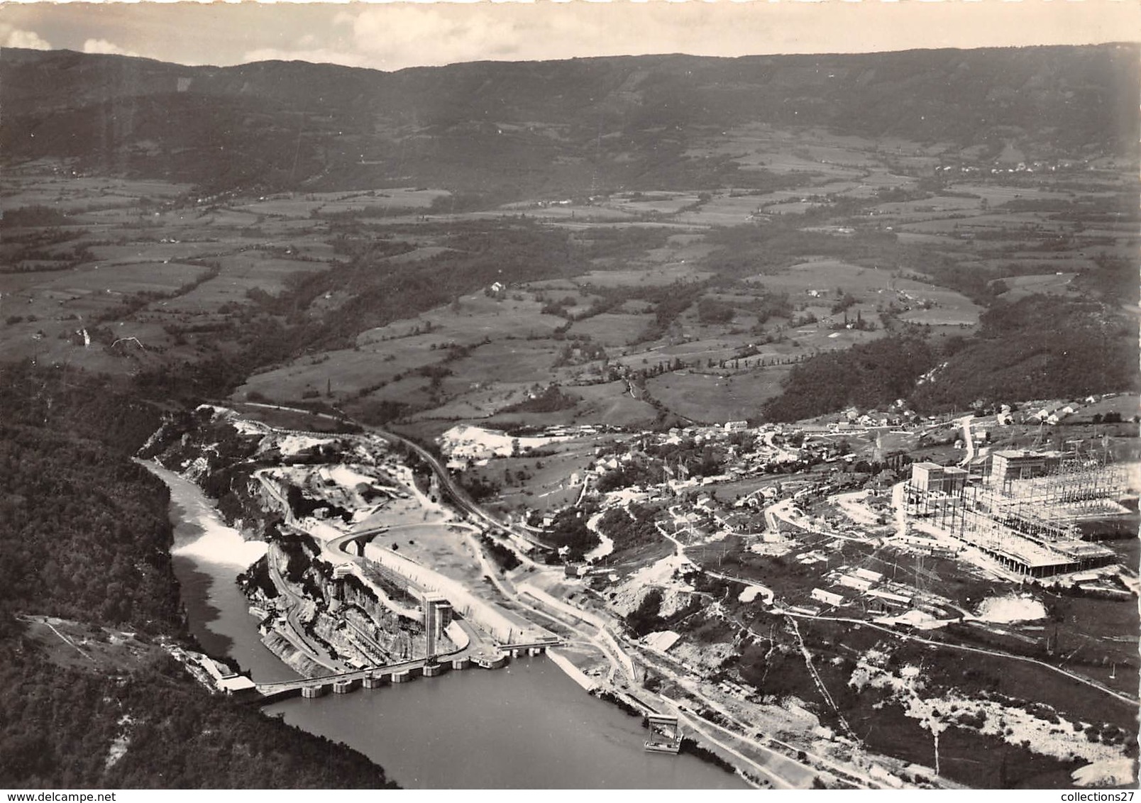 01-GENISSIAT- LE BARRAGE VUE GENERALE AERIENNE - Génissiat