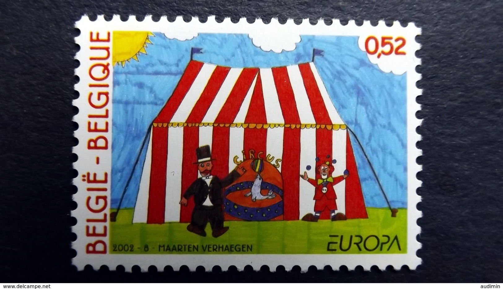 Belgien 3119 **/mnh, EUROPA/CEPT 2002, Zirkus - Ongebruikt