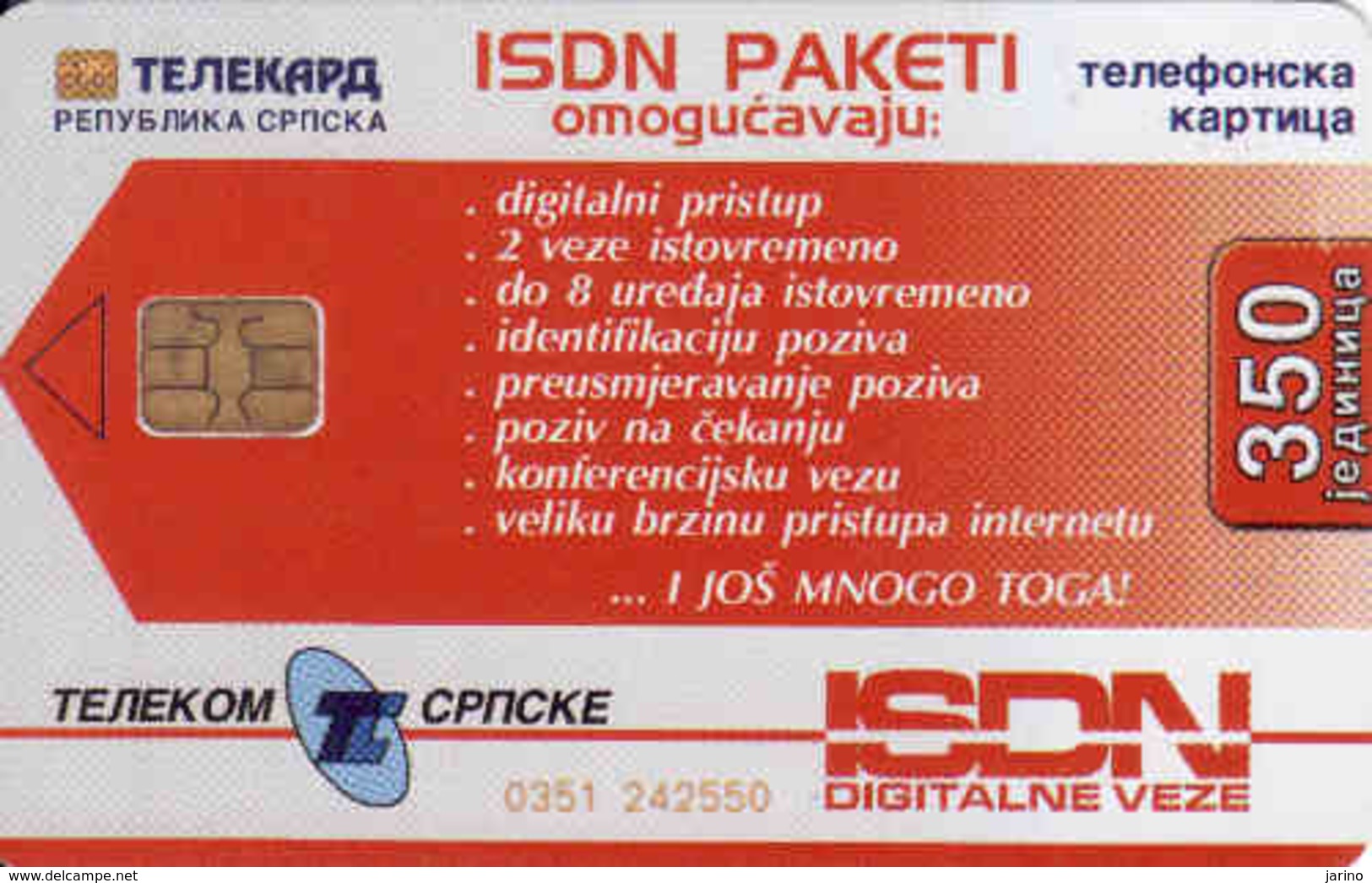 Serbia 350 Units, Chip, - Yougoslavie