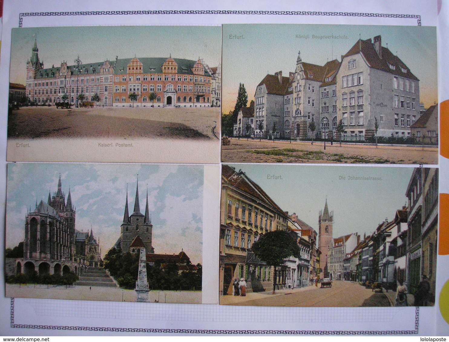 ALLEMAGNE - 9 CPA - 9 Belles Cartes Couleur - 3 Photos - Erfurt