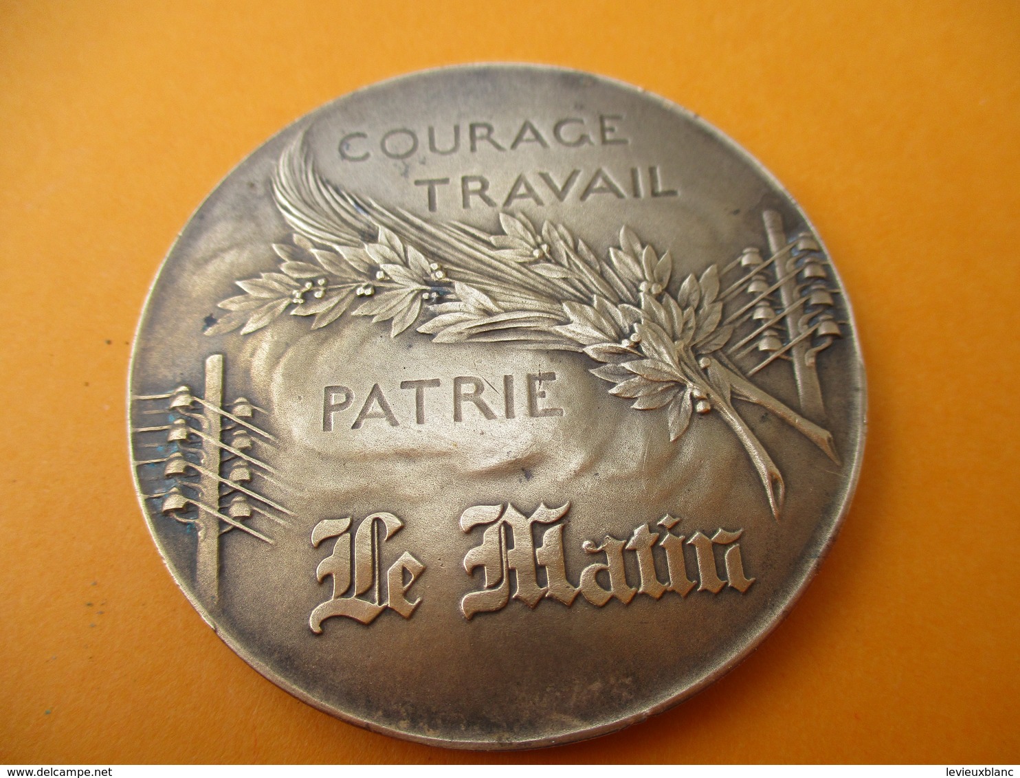 Médaille Du Travail/Journal Le MATIN/ Courage , Travail, Patrie / Bronze/René RIBERON / 1904             MED227 - Frankrijk