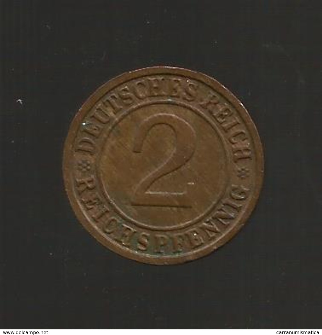 DEUTSCHLAND / GERMANY - 2 REICHSPFENNIG ( 1936 - D ) - 2 Reichspfennig