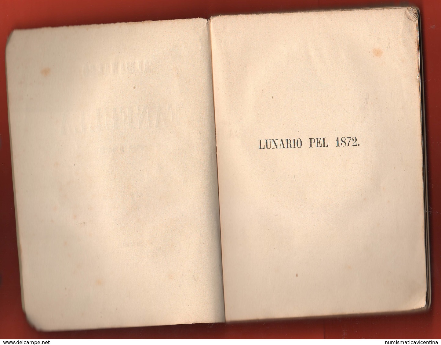 Lunario Almanacco Del Fanfulla  1872  Da Lire 1  Libro - Altri & Non Classificati