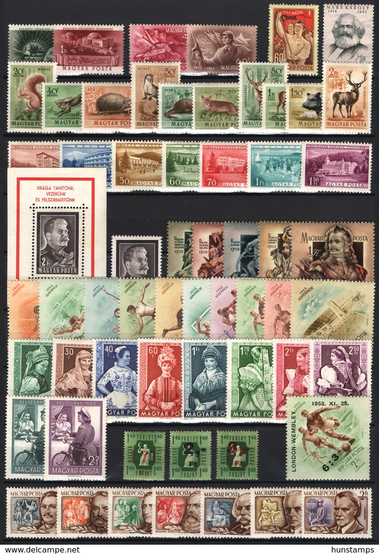 Hungary 1953. Complete Full Year Collection Sets With Stalin Sheet (by The Scan Without Buildings Stamps) MNH (**) - Volledig Jaar