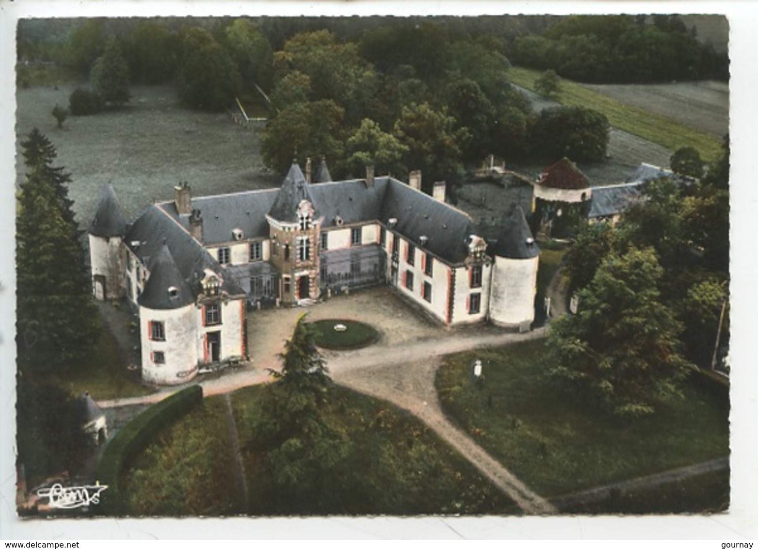 Perreux (yonne) Chateau De Montigny Et Le Parc (vue Aérienne N°51/98 Cp Vierge) Pigeonnier Colombier - Autres & Non Classés
