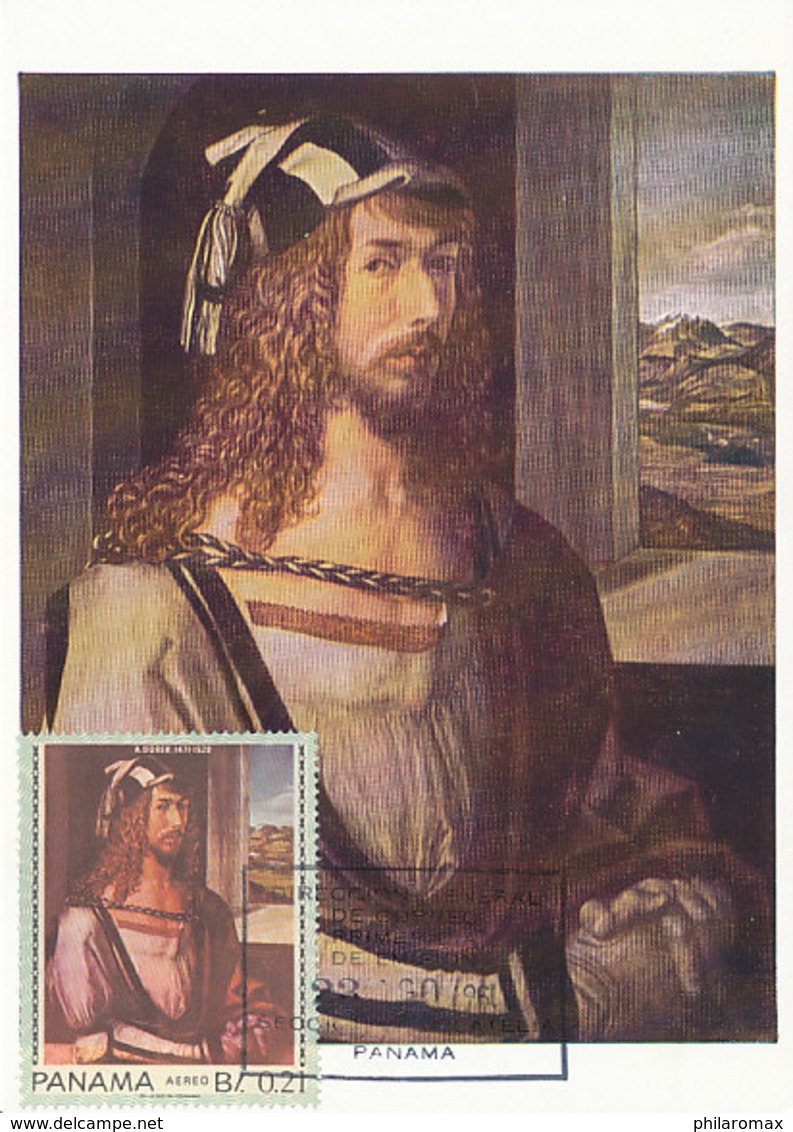 D34269 CARTE MAXIMUM CARD FD 196.. PANAMA - DÜRER SELF PORTRAIT CP ORIGINAL - Autres & Non Classés