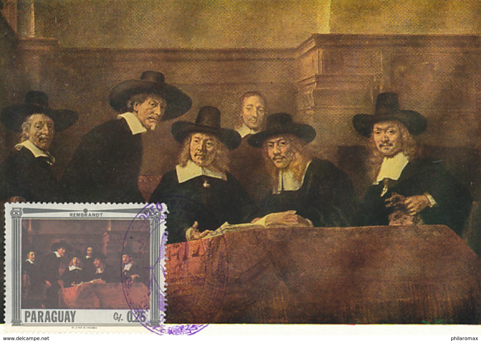 D34276 CARTE MAXIMUM CARD FD 1967 PARAGUAY - THE SYNDICS BY REMBRANDT CP ORIGINAL - Rembrandt