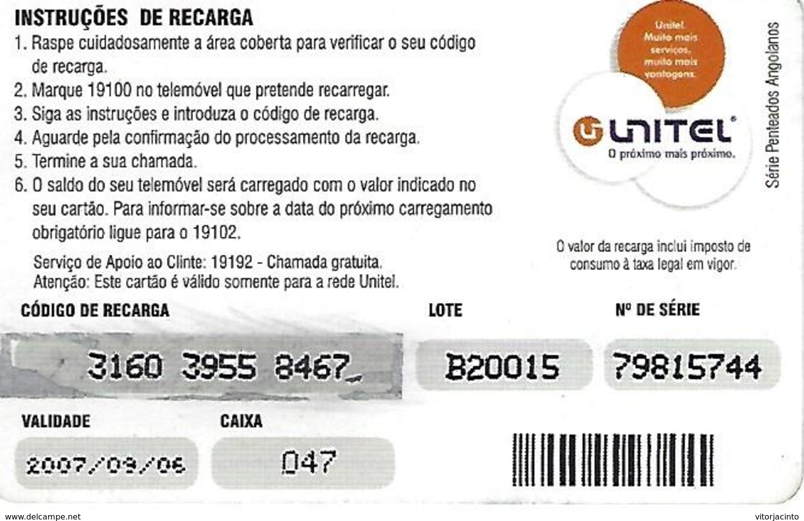 Recharge Phone Card Unitel - Angola - Angola