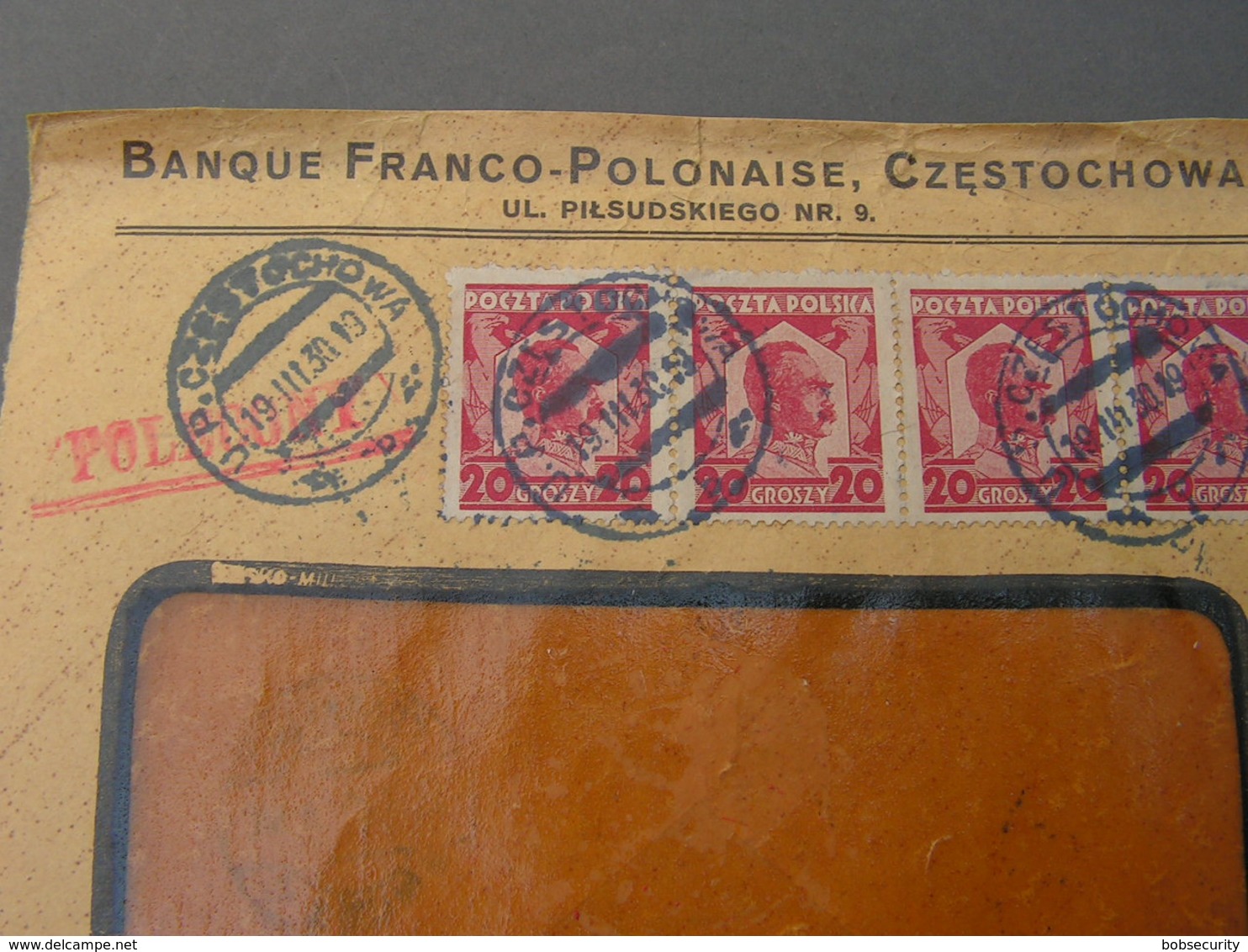 Polen Bankbrief Aus Cestochova 1930 - Briefe U. Dokumente