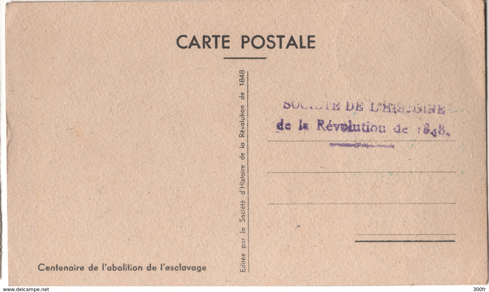 CACHET ABOLITION DE L'ESCLAVAGE PARIS 9 MAI 1948 CENTENAIRE DE LA ABOLITION DE L'ESCLAVAGE - Cachets Commémoratifs