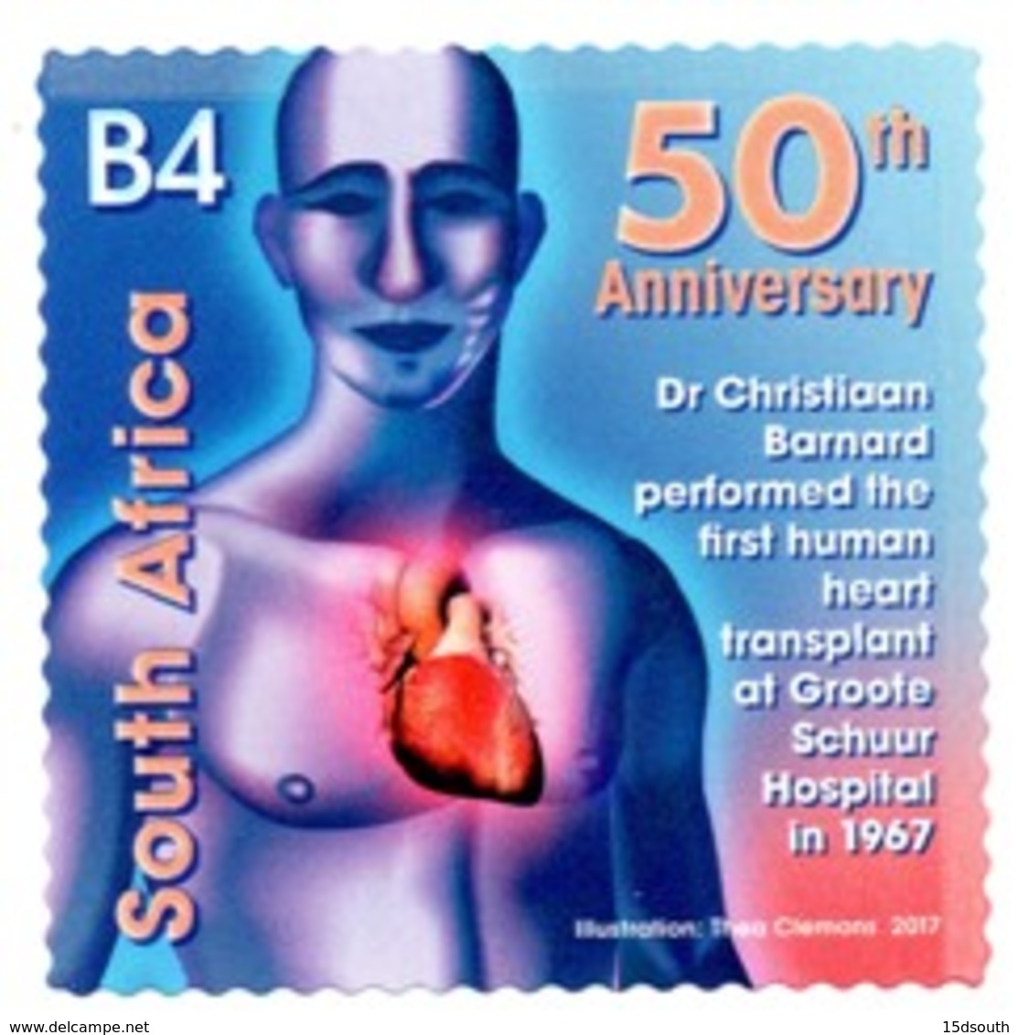 South Africa - 2017 50th Anniversary Of First Heart Transplant (**) - Altri & Non Classificati