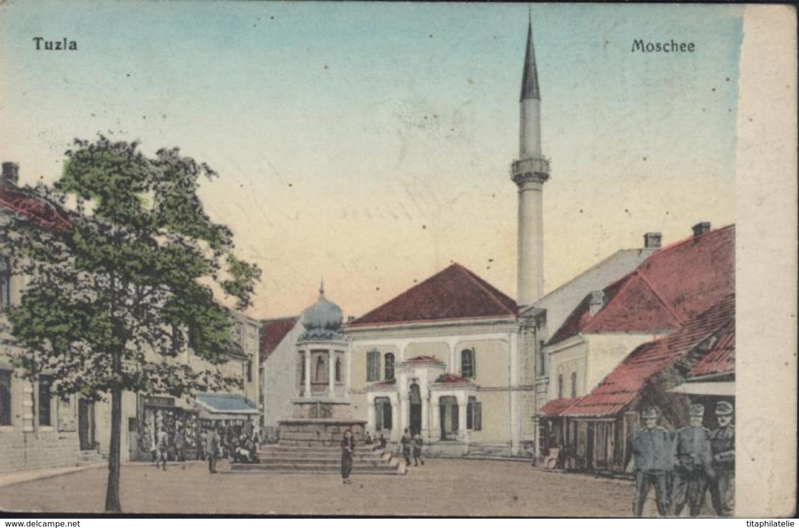 CPA Tuzla Moschee Bosnie Herzegovine Soldats 1318 Verlag Svetozar Tesanovic Tuzla - Bosnie-Herzegovine