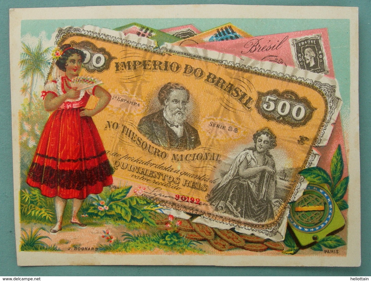 CHROMO Sans Pub LA BANQUE DU BRESIL EMPORIO DU BRASIL  Costume  Litho J. Bognard Chromolithography - Otros & Sin Clasificación