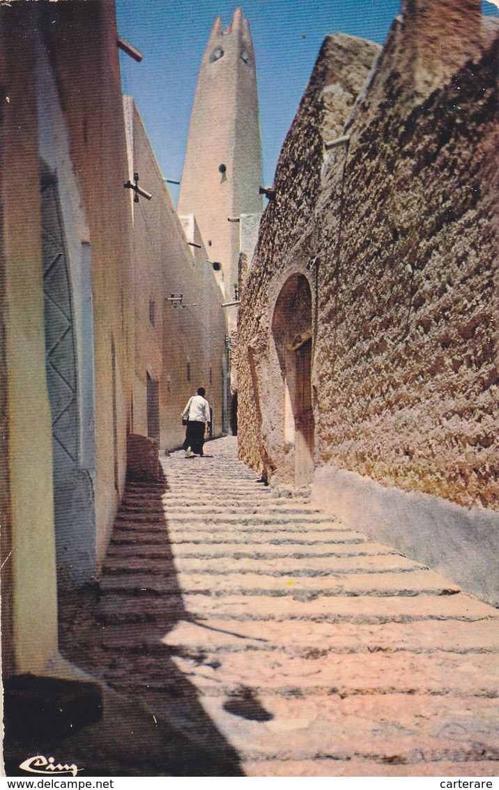 AFRIQUE,ALGERIE,GHARDAIA, Oasis,vallée  De MZAB,vue Sur 1 Trés Ancienne Rue,escalier Centenaire,rare - Ghardaia