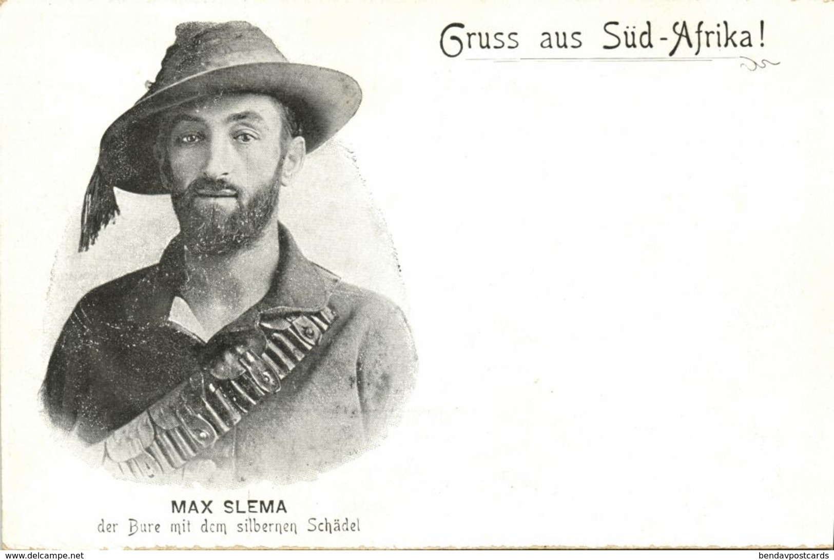 BOER WAR, Transvaal Boer Soldier Max Slema With The Silver Skull (1899) Postcard - Other Wars