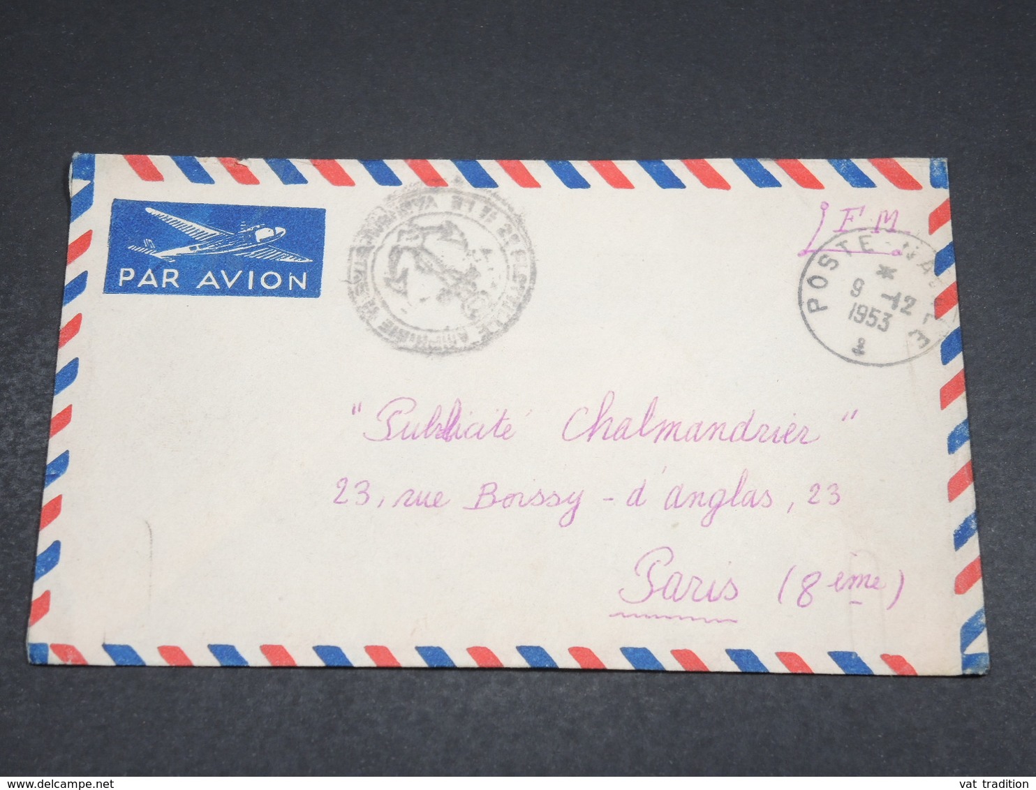 FRANCE - Oblitération Poste Navale Sur Enveloppe En 1953 Pour Paris - L 18243 - Posta Marittima