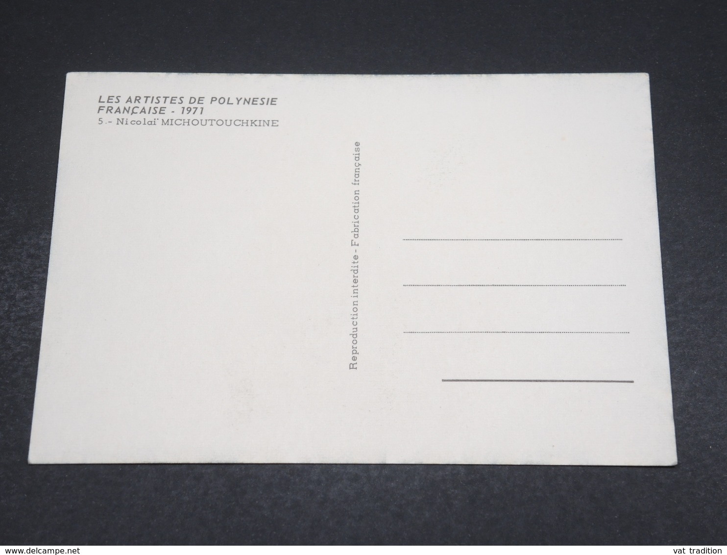 POLYNÉSIE - Carte Maximum 1971 , Tableaux  - L 18258 - Maximum Cards