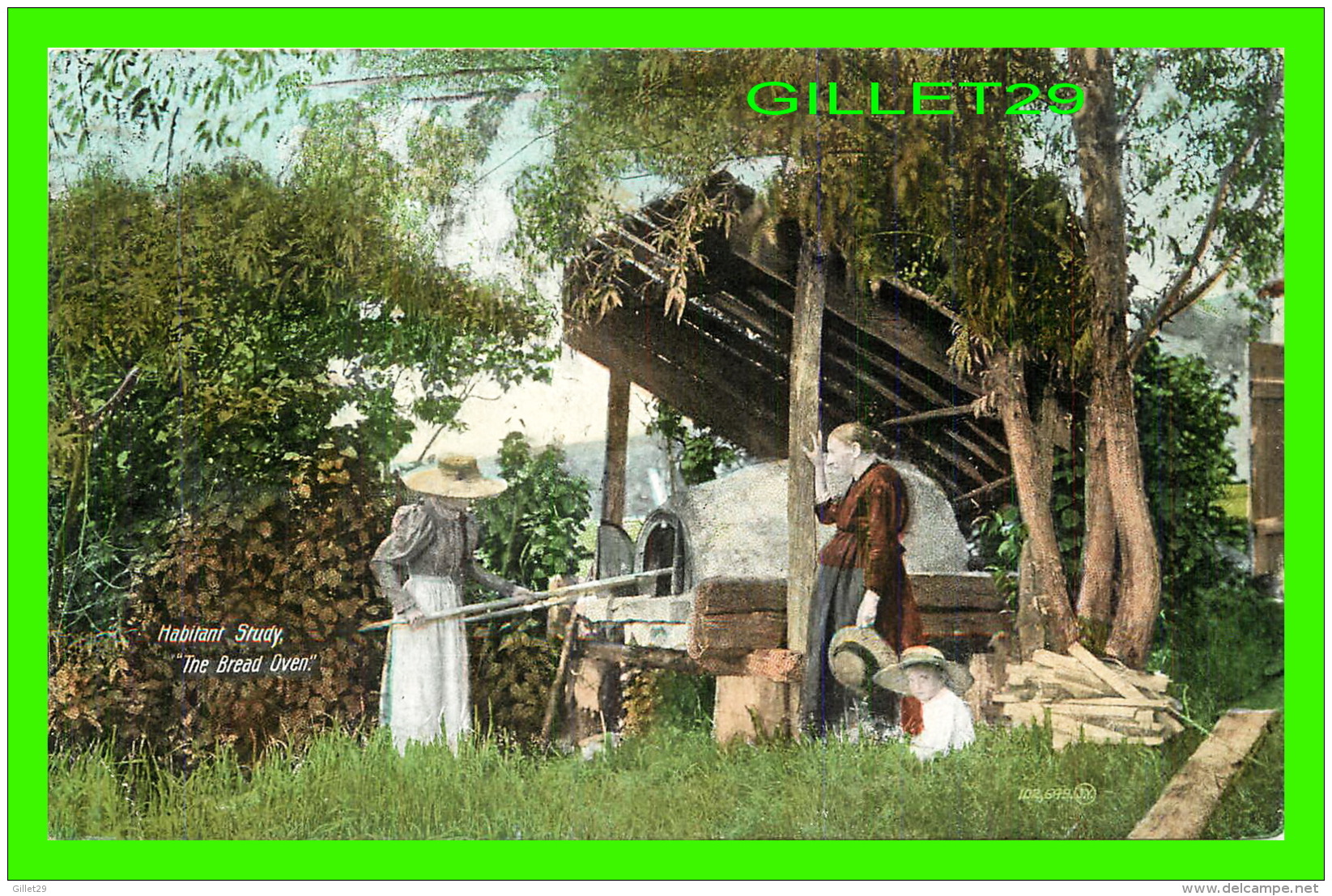 QUÉBEC - HABITANT STUDY, THE BREAD OVEN - ANIMATED -  TRAVEL IN 1909 -  THE VALENTINE &amp; SON'S PUB. CO LTD - - Autres & Non Classés