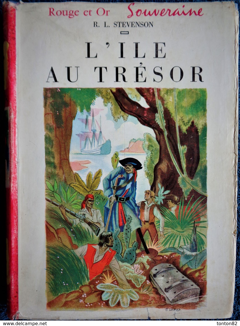 Robert-Louis Stévenson  - L'Île Au Trésor - Bibliothèque Rouge Et Or -  ( 1967 ) . - Bibliothèque Rouge Et Or
