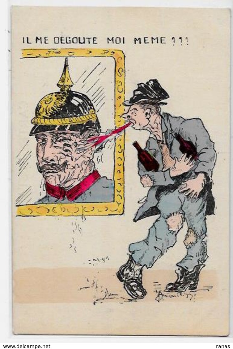 CPA  KAISER Guillaume II Satirique Caricature Guerre 14-18 Patriotique Germany Kaiser Non Circulé - Patriottiche