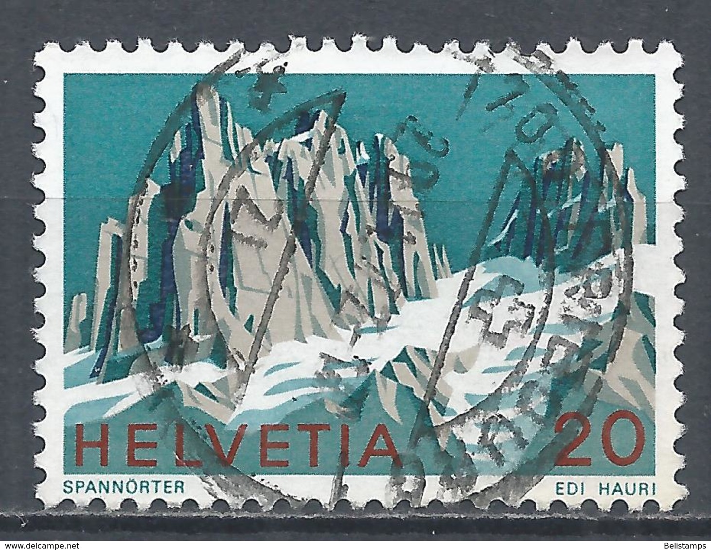 Switzerland 1972. Scott #552 (U) Spannörter, Swiss Alps * - Oblitérés