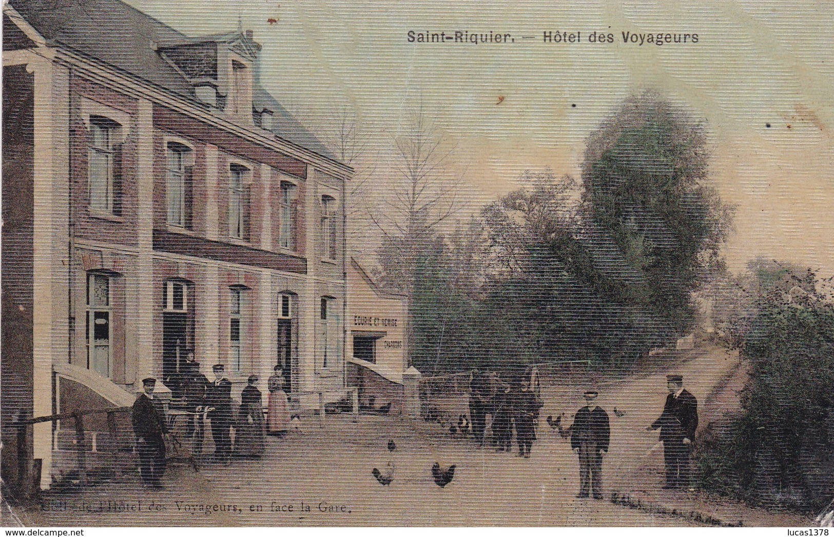 80 / SAINT RIQUIER / HOTEL DES VOYAGEURS / TRES  BELLE CARTE 1916 - Saint Riquier