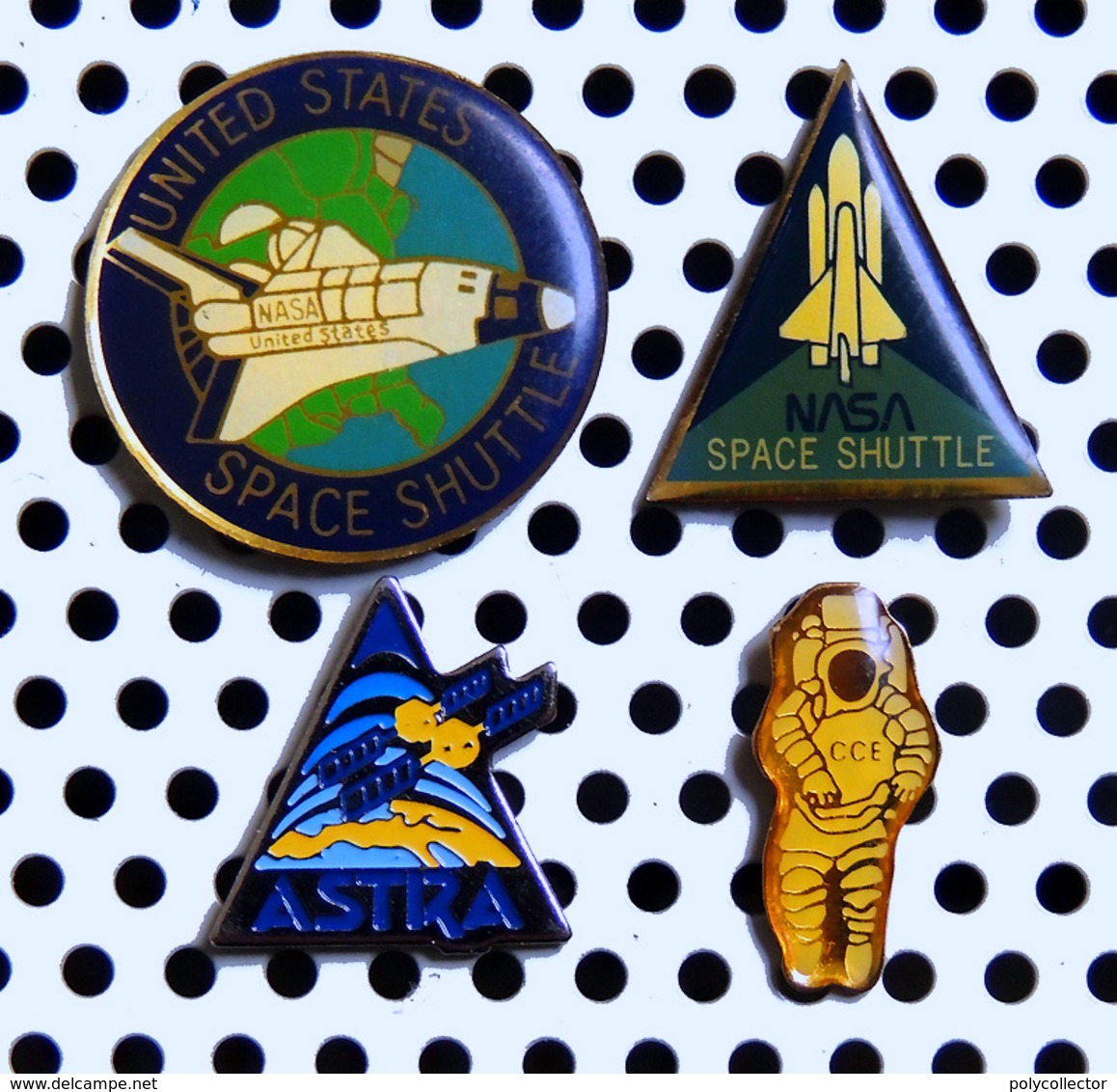 Lot 4 Pin's Conquête Spatiale Astronautique NASA Navette Spatiale Satellite ASTRA Spationaute CCE - Avions