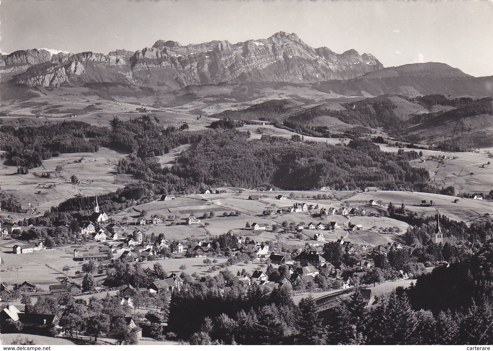 SUISSE,HELVETIA,SWISS,SWITZERLAND,SCWEIZ,SVIZZERA, APPENZELL  RHODES EXTERIEURES,TEUFEN EN 1965,vue Aerienne Superbe - Teufen