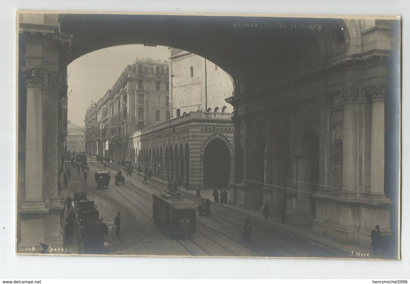 Italie Italy Italia  Genova Carte Photo Via Xx Setembre  Tram Tramway - Genova (Genoa)