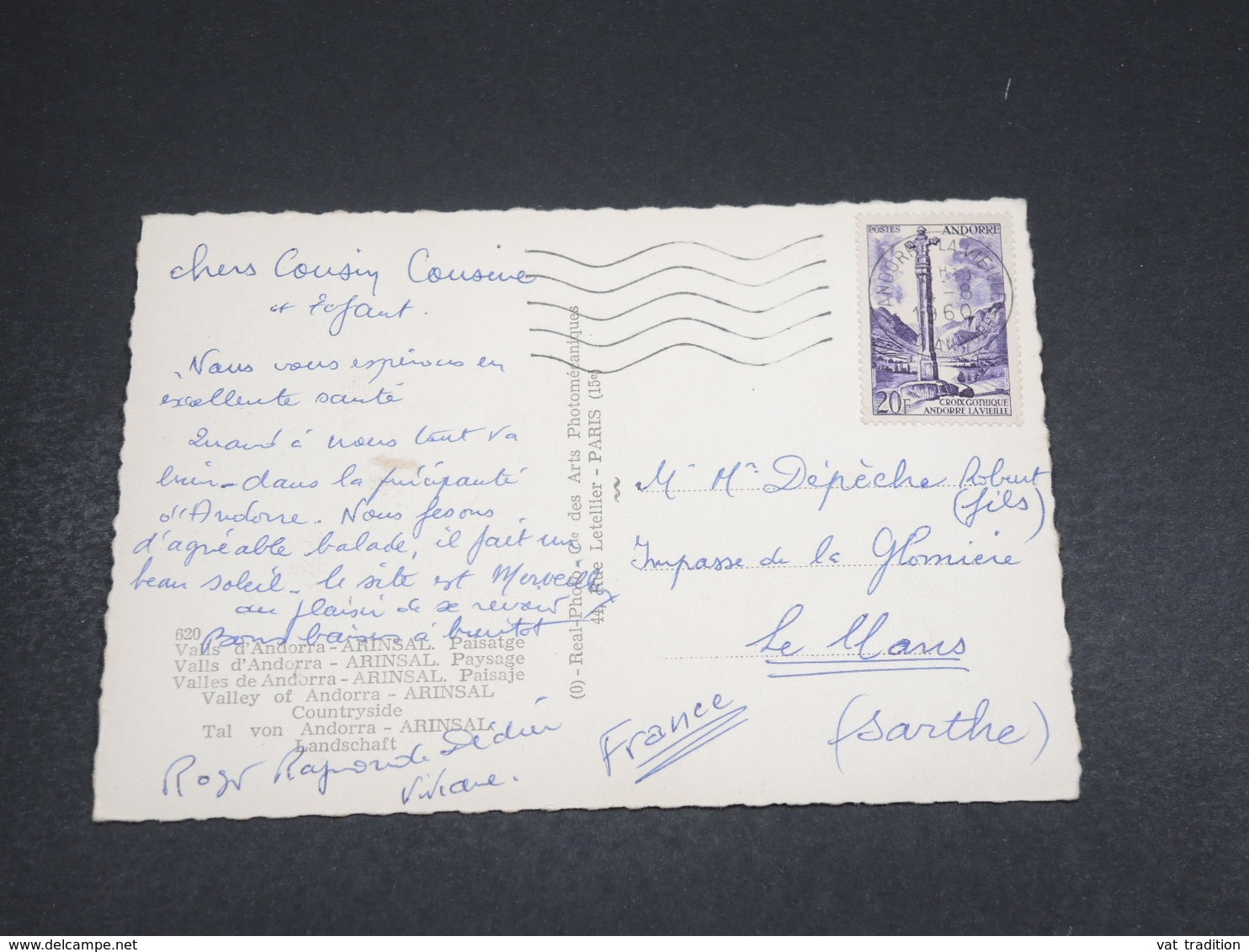 ANDORRE - Affranchissement De Andorre La Vieille Sur Carte Postale En 1960 - L 18314 - Brieven En Documenten