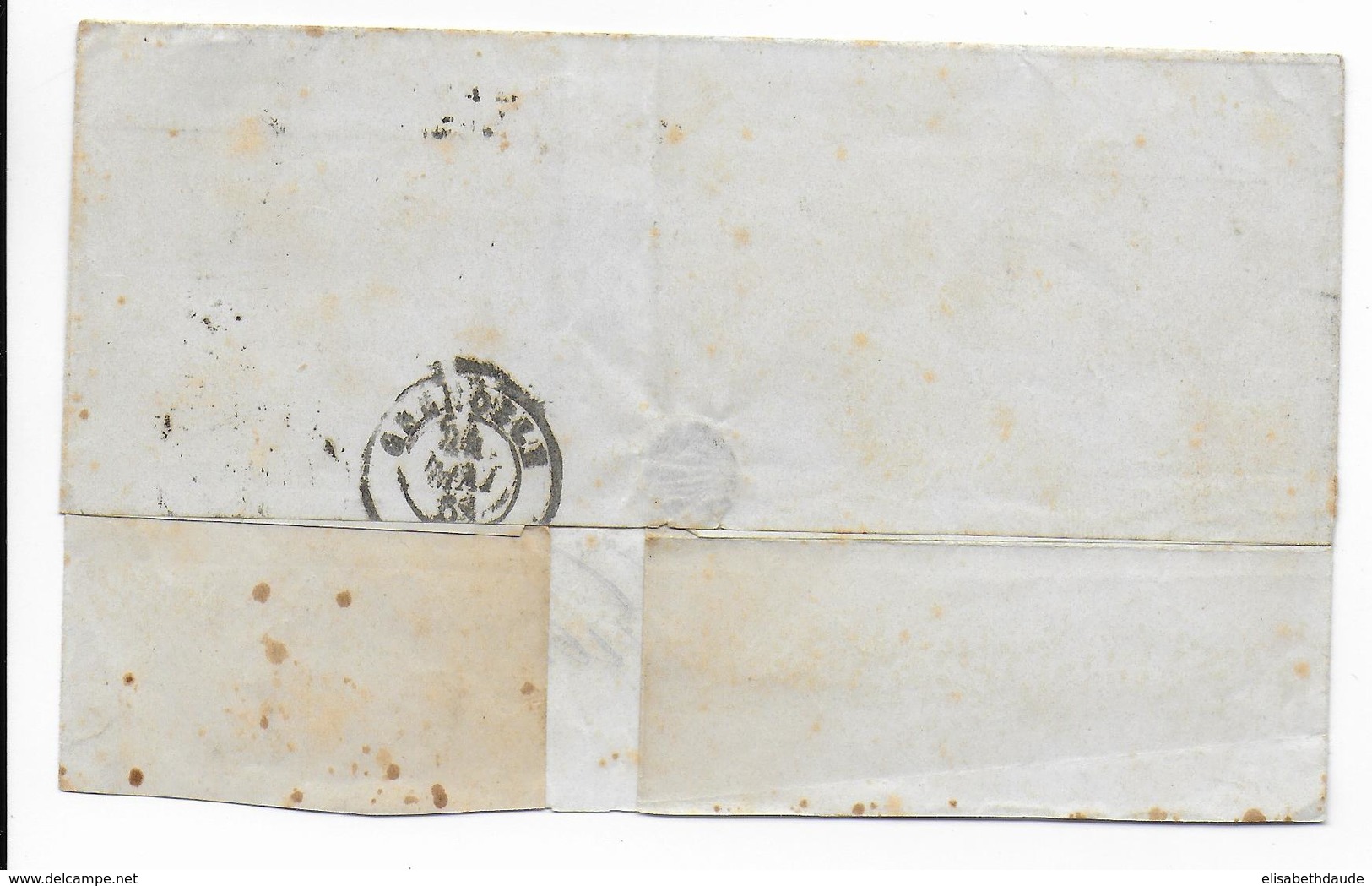 1861 - EMPIRE 20c AVEC BORD DE FEUILLE Sur LETTRE LSC De PARIS => GRENOBLE - 1853-1860 Napoleon III