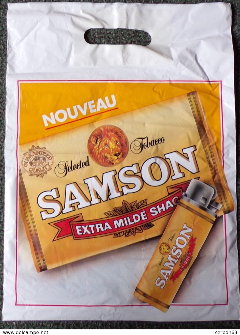 SAC TOBACCO TABAC SAMSON ÉDITEUR PLASTIQUE PUBLICITAIRE 40X29cm SACCUPLASTIKOPHILE COLLECTIONNEUR  - SITE Serbon63 - Sonstige