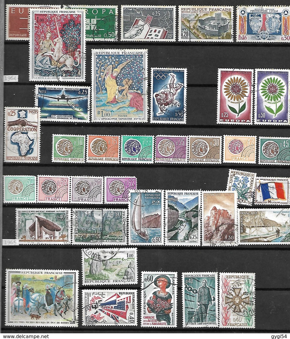 FRANCE 1862 - 1964 CAT YT  LOT  DE TIMBRES OBLITERES 16 SCANS