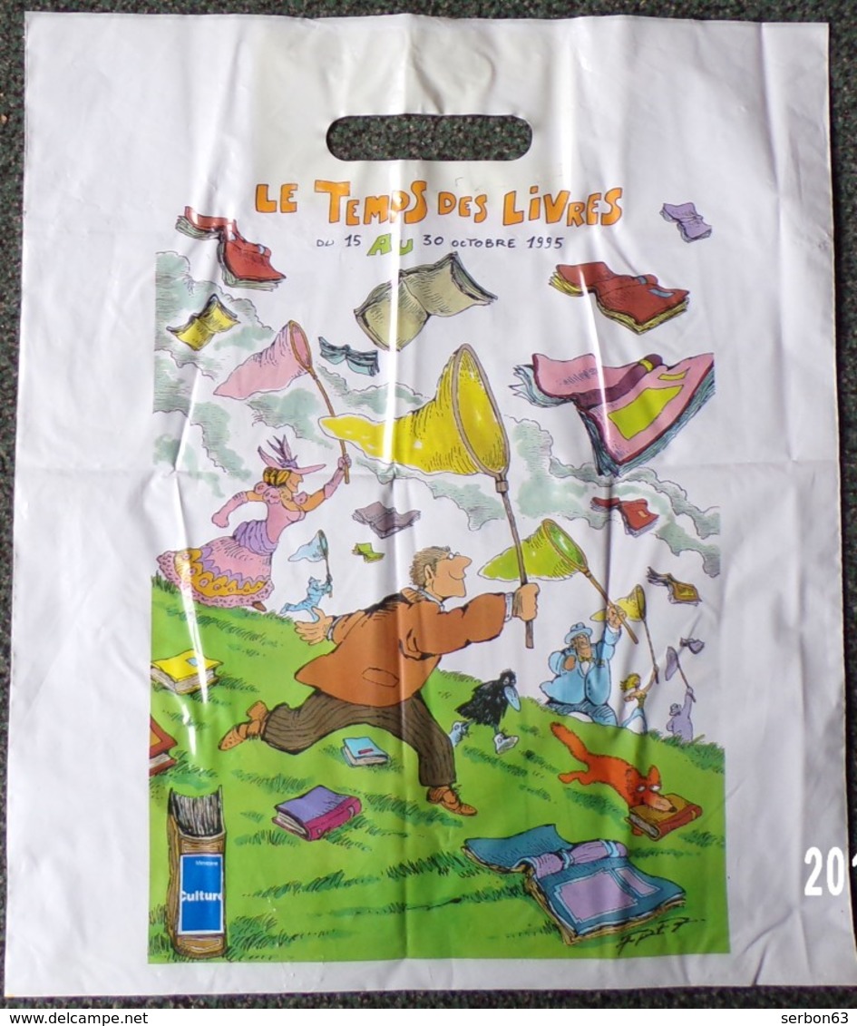 SAC DRAC LE TEMPS DES LIVRES OCTOBRE1995 PLASTIQUE PUBLICITAIRE 40X35cm SACCUPLASTIKOPHILE COLLECTIONNEUR -SITE Serbon63 - Autres Accessoires