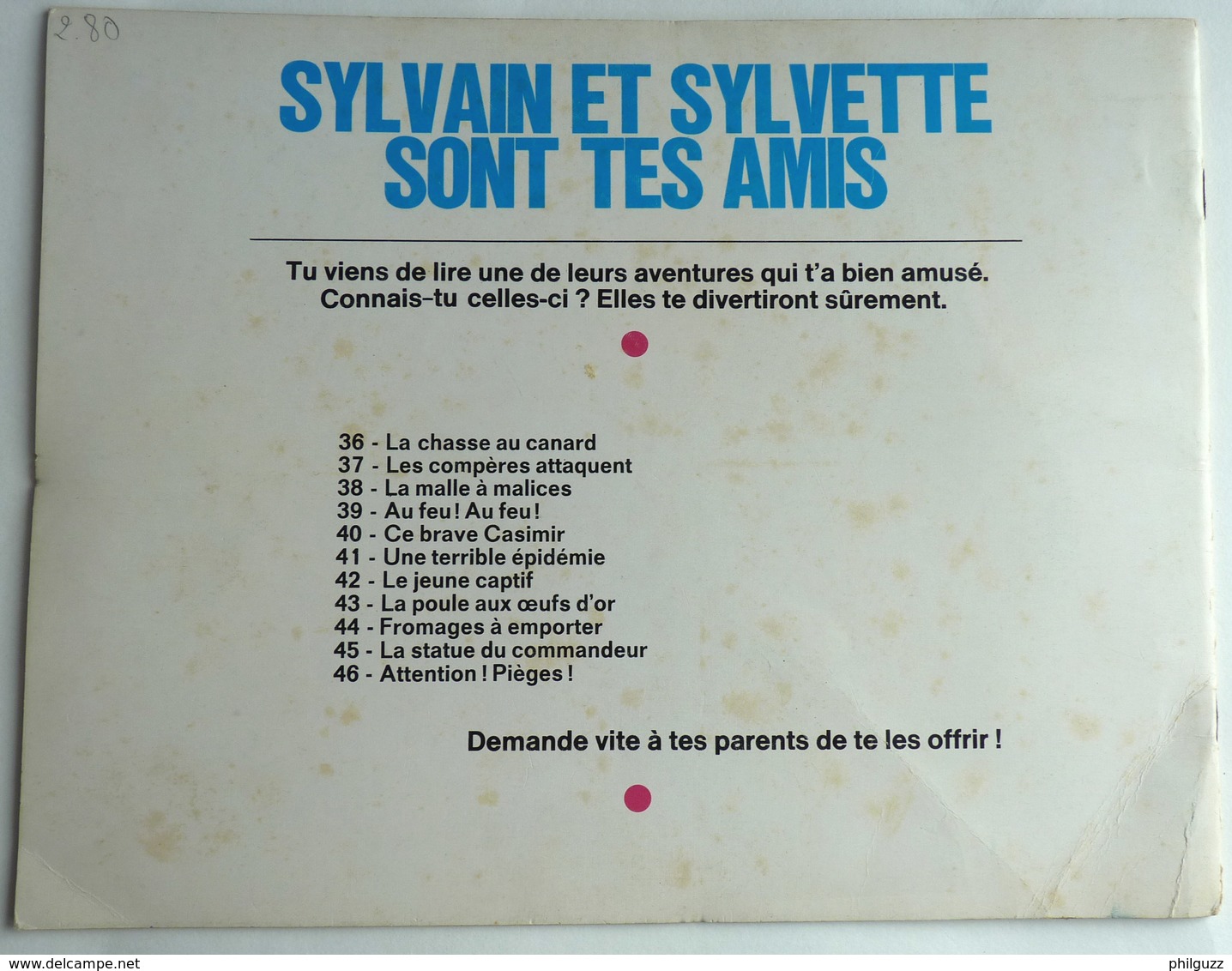 BD LES AVENTURES DE SYLVAIN SYLVETTE - ALBUMS  N° 49 1972  Enfantina - Sylvain Et Sylvette