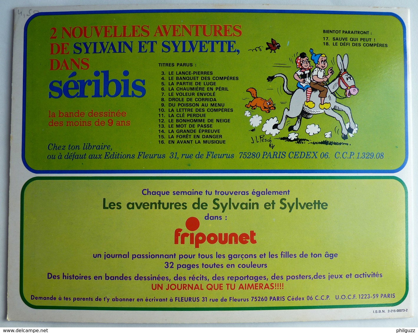 LES AVENTURES DE SYLVAIN SYLVETTE - ALBUMS  N°76 1975  Enfantina - Sylvain Et Sylvette