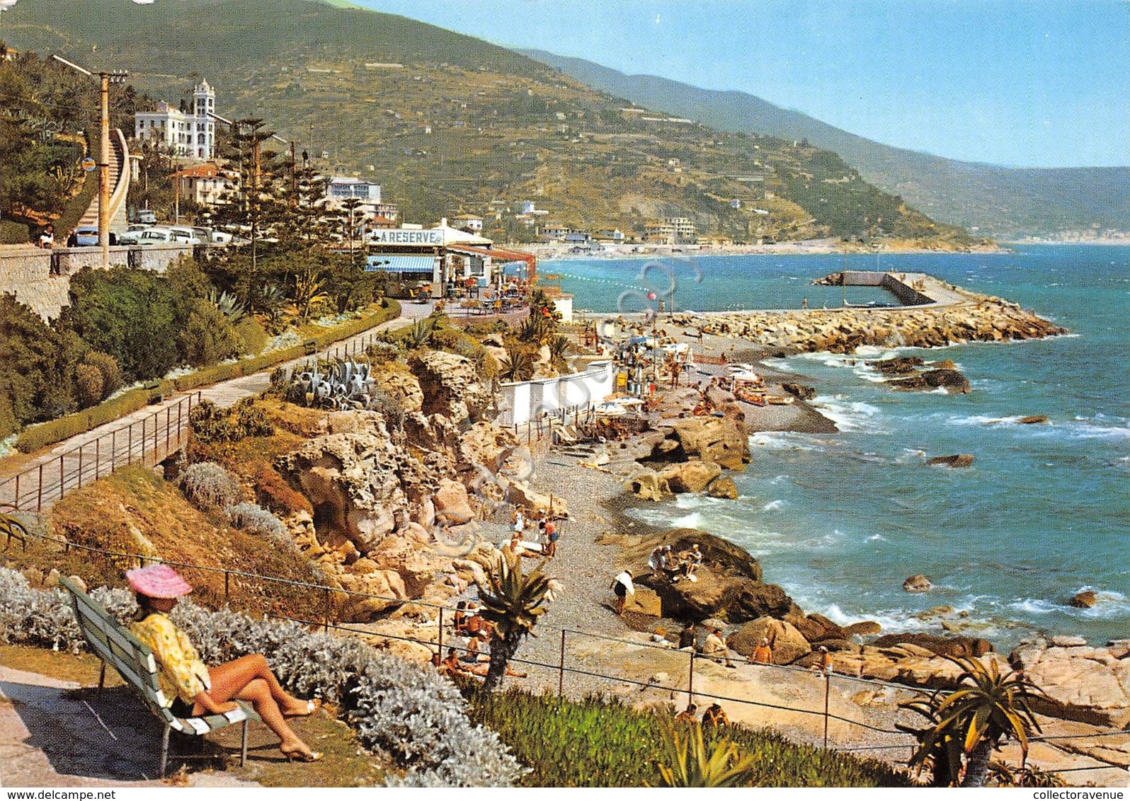 Cartolina Bordighera Scogliera S. Ampeglio E Villa Garnier Animata Anni '60 (Imperia) - Imperia