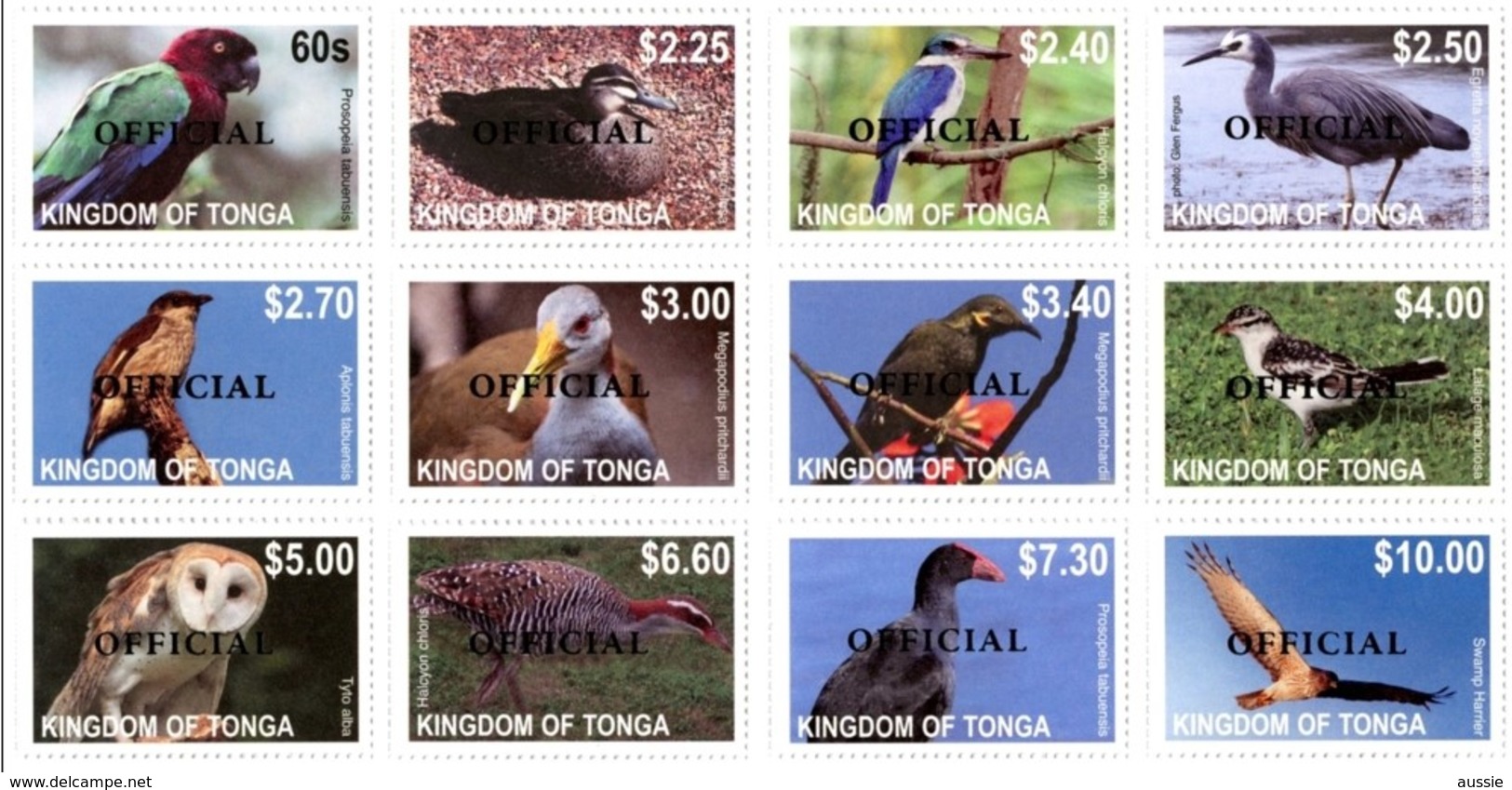 Tonga 2014 Yvertn° 82-93 Service Official *** MNH Cote 100 Euro Faune Oiseaux Vogels Birds - Tonga (1970-...)