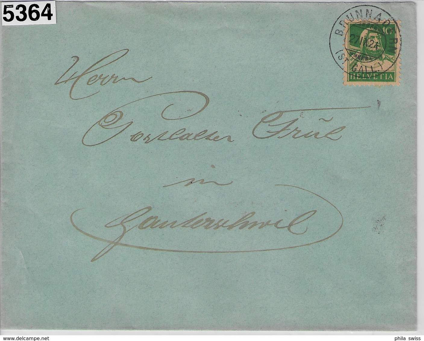 1924 Tell 153/164x Brunnadern 27.IX.24 To Ganterschwil - Briefe U. Dokumente