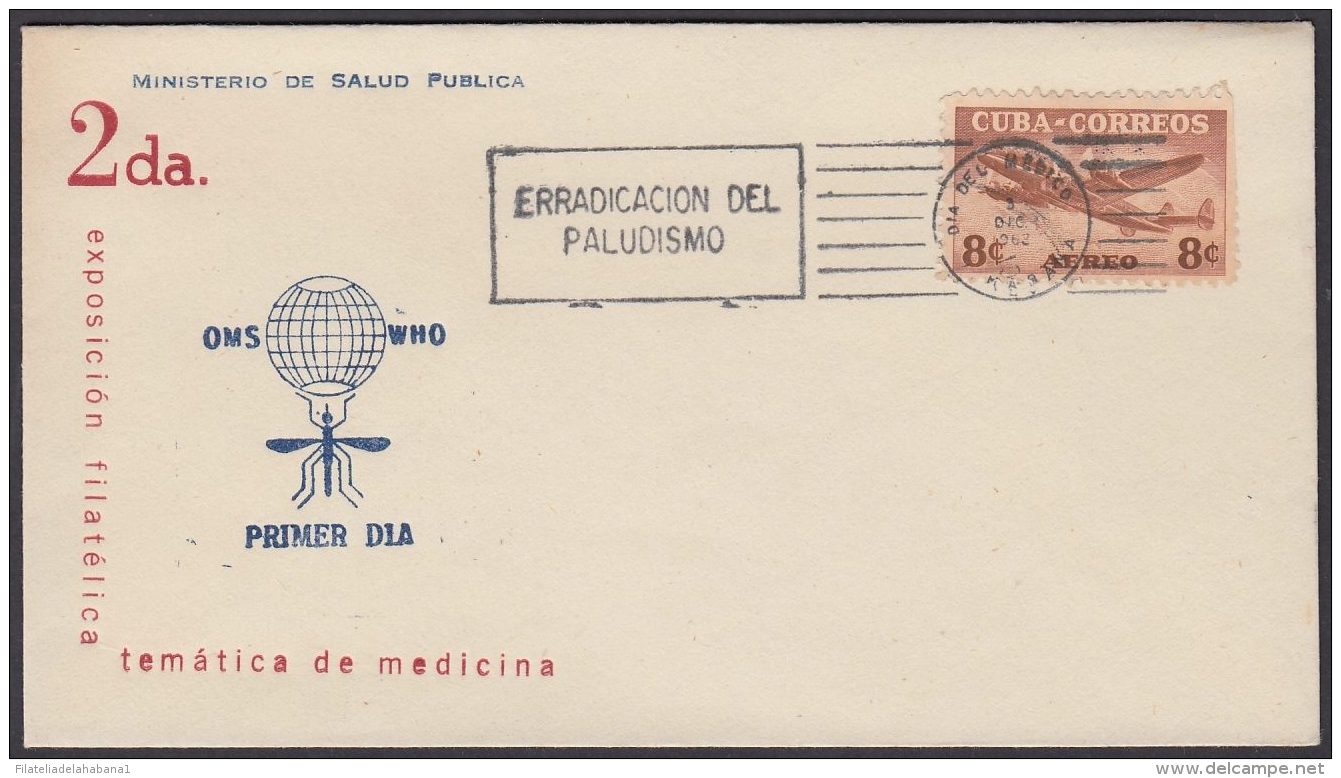 1962-CE-20 CUBA 1962 SPECIAL CANCEL. EXPO FILATELICA SALUD PUBLICA MEDICINE. PALUDISMO MALARIA. - Covers & Documents