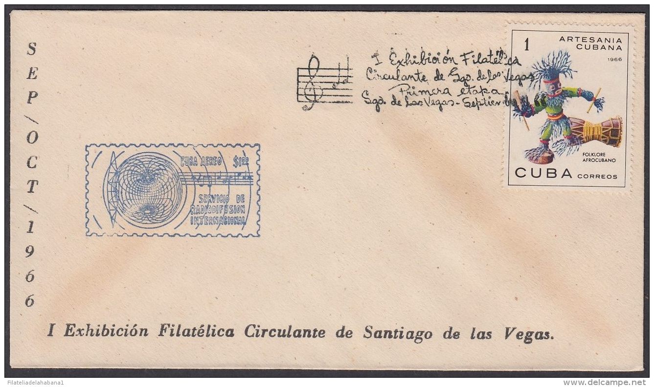 1966-CE-73 CUBA 1966 SPECIAL CANCEL. EXPO FILATELICA SANTIAGO DE LAS VEGAS. 1a ETAPA. - Storia Postale