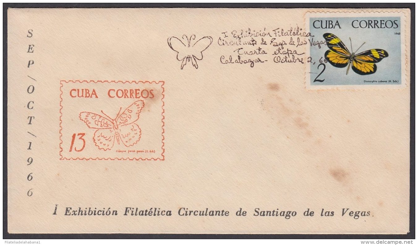 1966-CE-75 CUBA 1966 SPECIAL CANCEL. EXPO FILATELICA SANTIAGO DE LAS VEGAS. 4a ETAPA. CALABAZAR. - Lettres & Documents