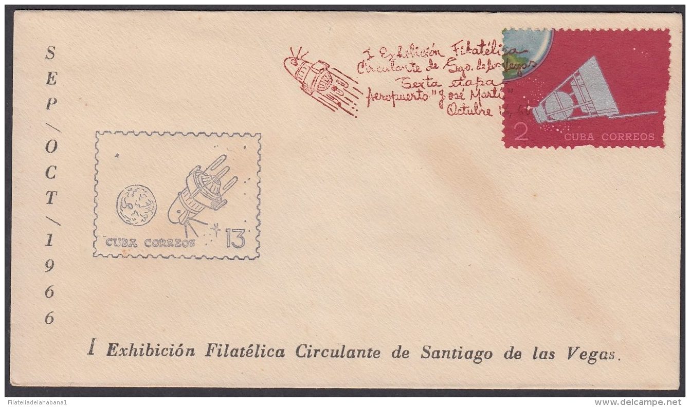 1966-CE-79 CUBA 1966 SPECIAL CANCEL. EXPO FILATELICA SANTIAGO DE LAS VEGAS. 6a ETAPA. AEROPUERTO JOSE MARTI. - Briefe U. Dokumente