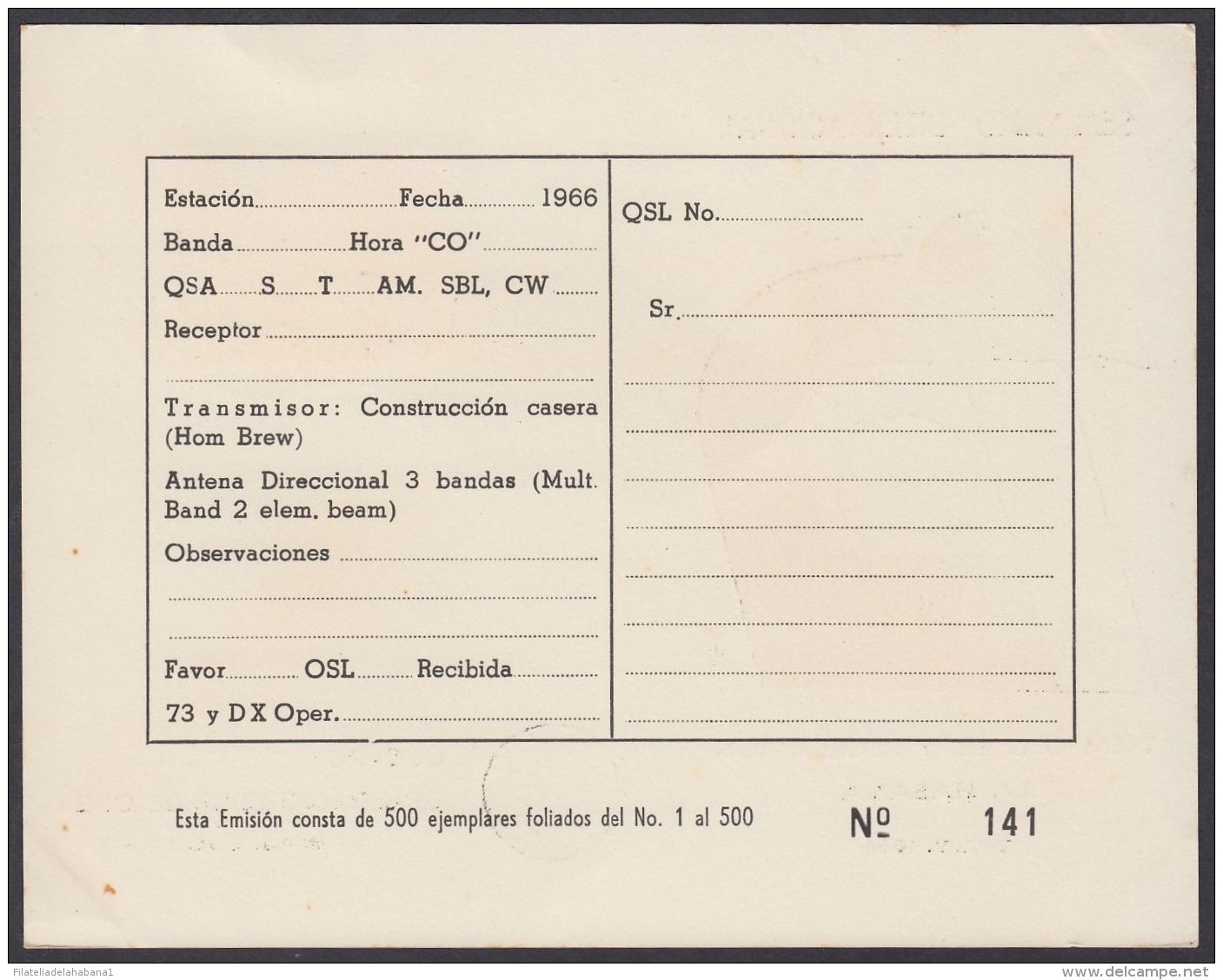 1966-CE-83 CUBA 1966 SPECIAL CANCEL QRL CARD. SEMINARIO TIEMPO LIBRE Y RECREACION - Covers & Documents