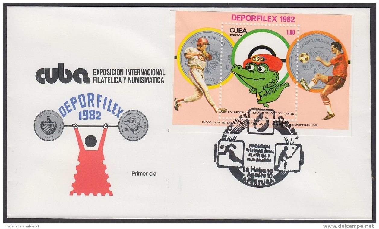 1982-CE-15 CUBA 1982 SPECIAL CANCEL. DEPORFILEX EXPO. APERTURA. - Cartas & Documentos