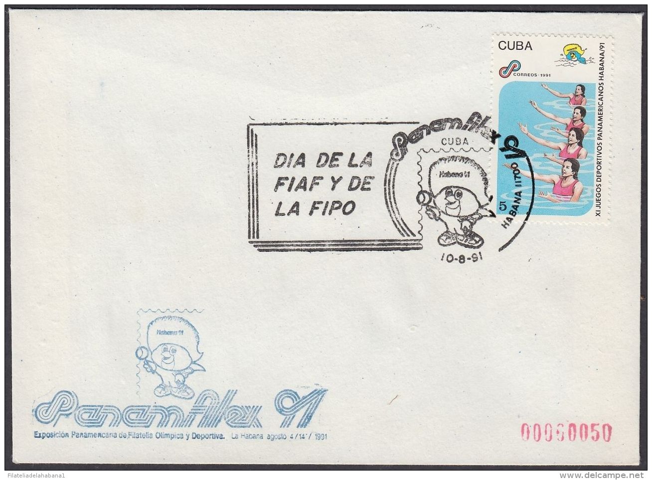 1991-CE-41 CUBA 1991 SPECIAL CANCEL. PANAMFILEX EXPO. DIA DE LA FIAF Y LA FIPO. - Lettres & Documents