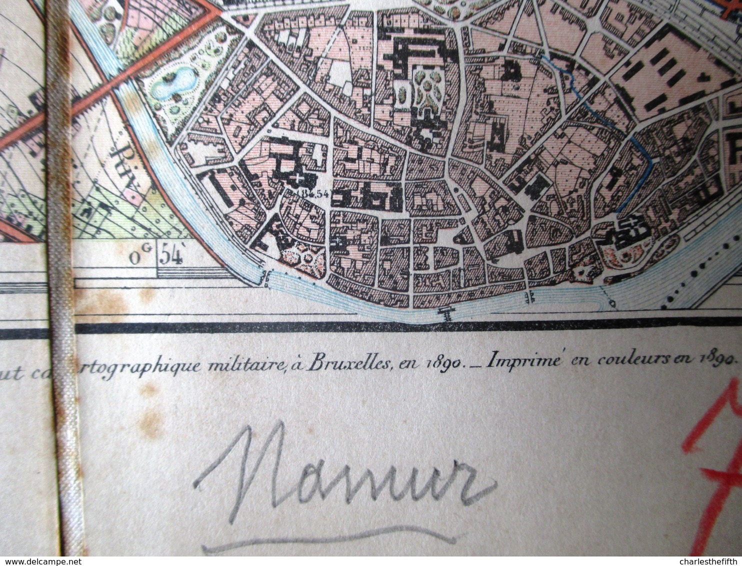 1890 GRANDE CARTE ETAT MAJOR DE NAMUR - De Stevenart à Petit Sart Et De Suarlée à Namur - Namur