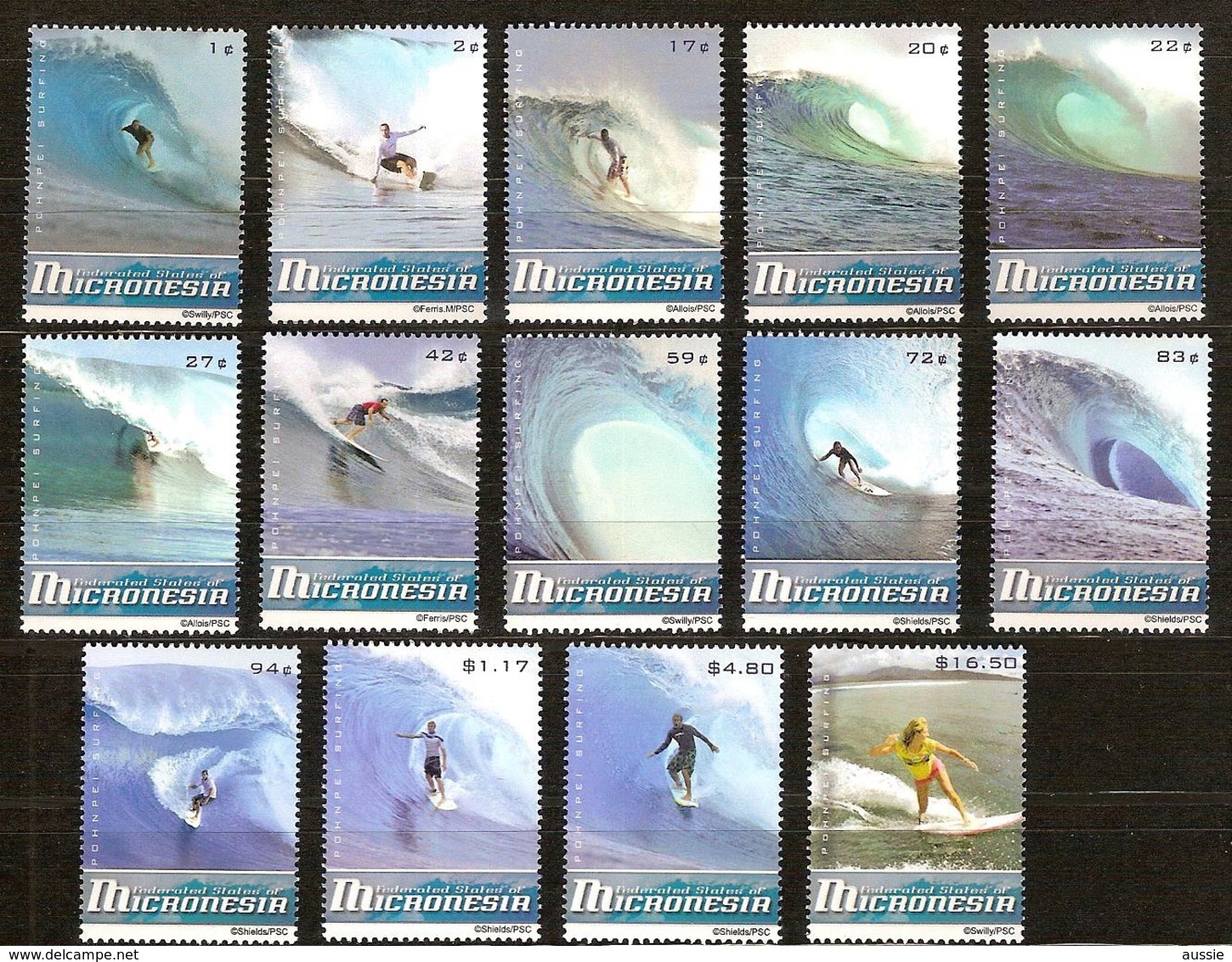 Micronesie Micronesia 2009 Yvertn° 1645-1654 Et 1659-1662 *** MNH Cote 75 Euro Sport Surf Dans Les Vagues - Micronésie