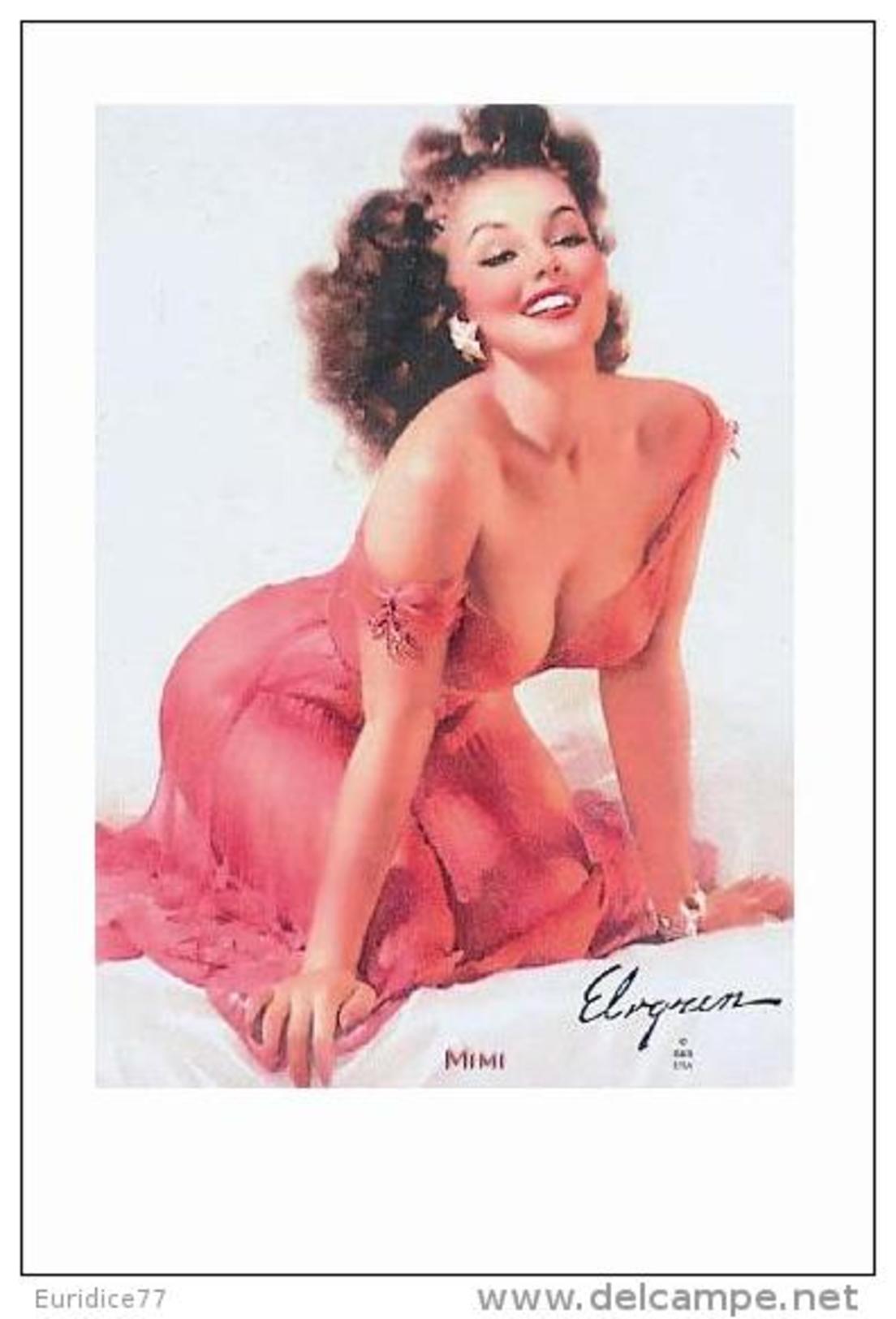 Pin Ups Of GIL ELVGREN Postcard RPPC - (106) Mimi, 1956 - Size 15x10 Cm.aprox. - Pin-Ups